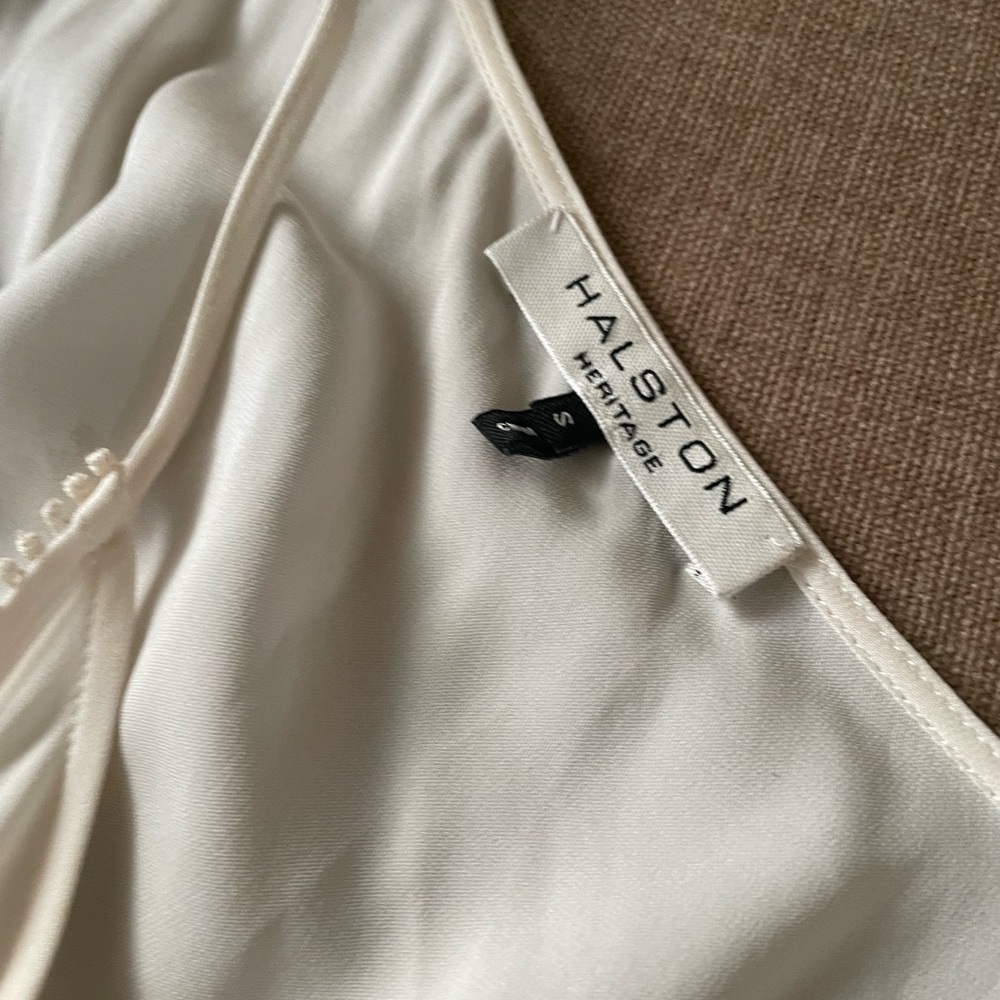 Halston Heritage Cream Asymmetrical Blouse - Picture 6 of 6